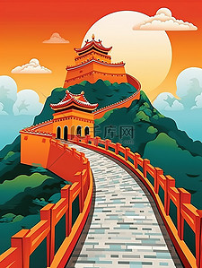 北京旅游旅行景点插画7