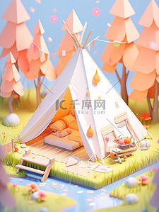 汇总比例插画图片_帐篷小屋游戏比例丰富的颜色9