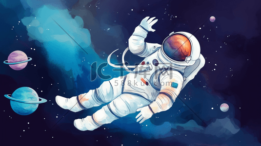 人类人类插画图片_卡通人类月球日航天宇航员太空勘探插画10