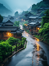 中国美丽的山城风景背景
