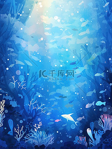 深海怪物插画图片_水下星空的奇妙景象宁静的深海11