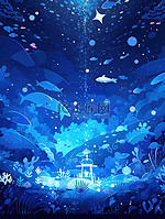水下星空的奇妙景象宁静的深海3