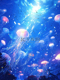 水下世界彩色水母的海洋13