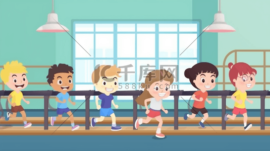 卡通运动跑步插画图片_跑步的小学生卡通插画2