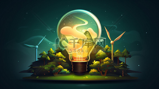 爱护环境低碳环保插画图片_节约能源爱护环境