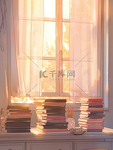 窗台上的书籍排列整齐有序12