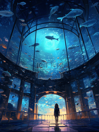 彩色唯美海底世界美景卡通插画4