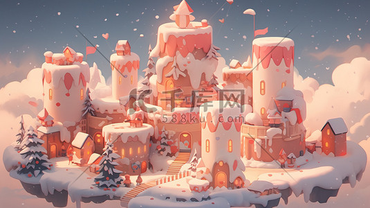 迷你圣诞屋雪景微型景观3