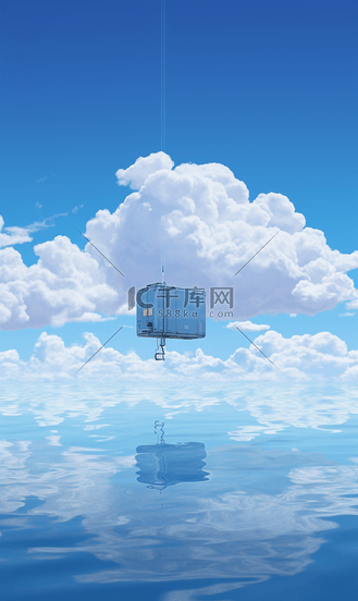 白云治愈系风景唯美海房子蓝天