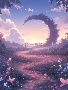心灵花园风景插画-心灵花园风景配图-千库网