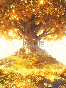 光的辉煌历程插画图片_挂满金币的树摇钱树17