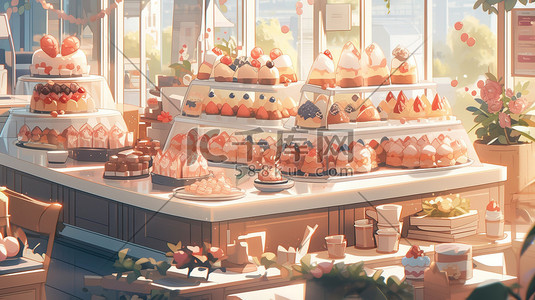 可爱的蛋糕甜品面包店3D3
