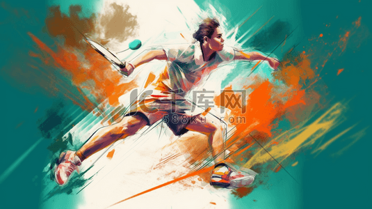 比赛开幕式插画图片_彩色扁平化羽毛球比赛体育插画