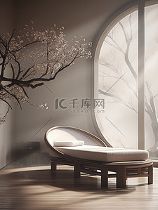 样机产品展示插画图片_家具设计中国传统风格插画15