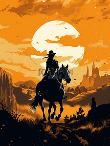 最后的骑士插画图片_万圣节黑骑士插画素材19