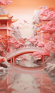 情人节立体插画图片_七夕情人节背景3d立体