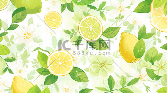 柠檬清爽插画背景