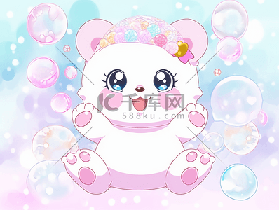 卡通可爱熊插画图片_简约卡通可爱的粉色小熊