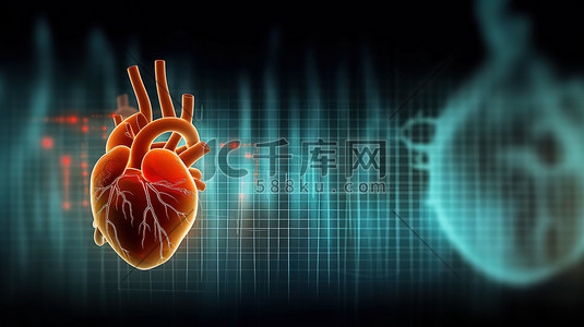 心电图人类心脏背景3
