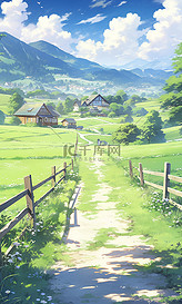 绿色生态治愈系手绘夏季美景