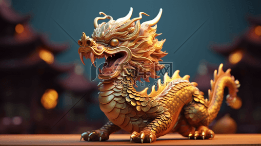 兰州雕塑黄河母亲插画图片_3D渲染金龙雕塑雕像