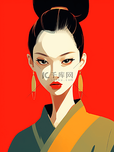 头像潮流插画图片_青春时尚美妆女士人物头像卡通插画10