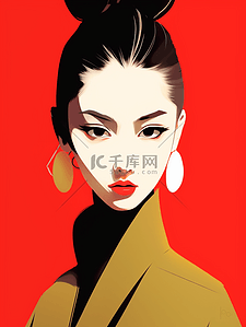 时尚美妆插画图片_青春时尚美妆女士人物头像卡通插画7