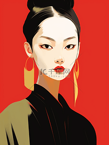 青春时尚美妆女士人物头像卡通插画6