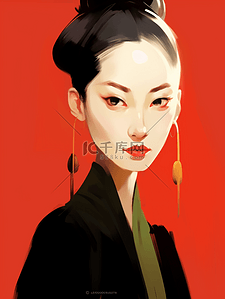 青春时尚美妆女士人物头像卡通插画9