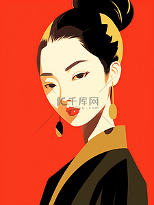 青春时尚美妆女士人物头像卡通插画3