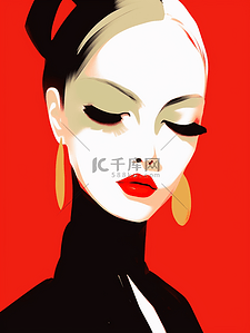 时尚美妆插画图片_青春时尚美妆女士人物头像卡通插画11