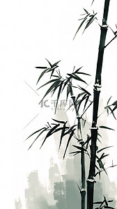 中国风水墨画竹子竹叶2