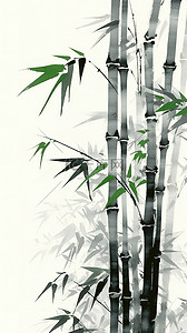 中国风水墨画竹子竹叶7