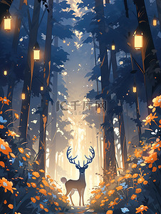 一只鹿在森林里漫步漫画5