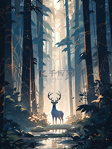 一只鹿在森林里漫步漫画9