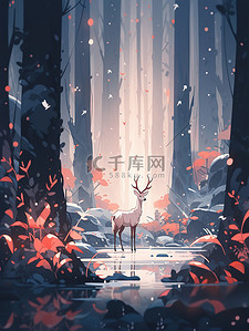 一只鹿在森林里漫步漫画7
