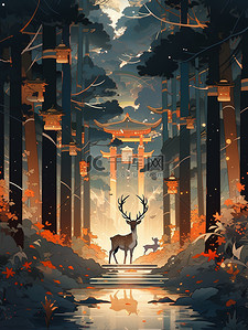 一只鹿在森林里漫步漫画10