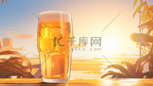 夏日清爽啤酒节节日插画19