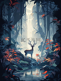 一只鹿在森林里漫步漫画13