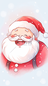 大红色长袖连衣裙插画图片_可爱圣诞节憨态可掬的大胡子圣诞老人