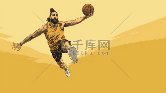运球的篮球运动员卡通人物插画10