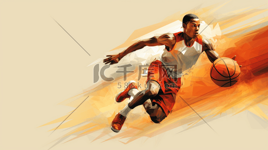 队员插画图片_运球的篮球运动员卡通人物插画12