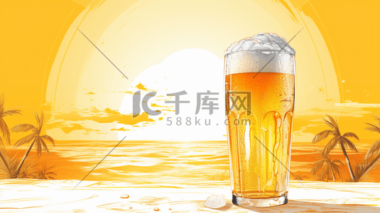 清凉一夏啤酒节插画13