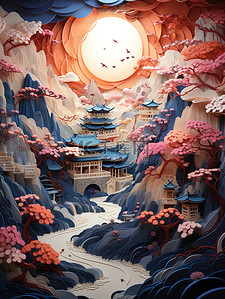 美丽的中国风景多维纸艺术11