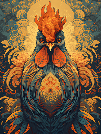 国潮生肖鸡头像女图片_国潮生肖鸡头像女素材-国潮生肖鸡头像女图片