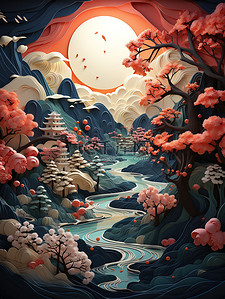 美丽的中国风景多维纸艺术10