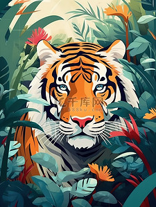 爱老虎日丛林中的老虎2