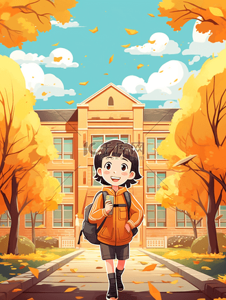 校园小学生卡通人物插画17
