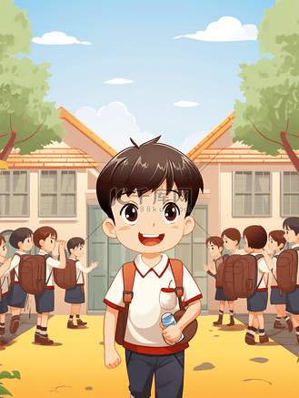 校园小学生卡通人物插画7