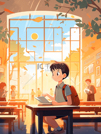 校园小学生卡通人物插画15